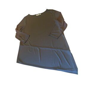 Susan Graver Premier Black Asymmetrical Tunic Top XL